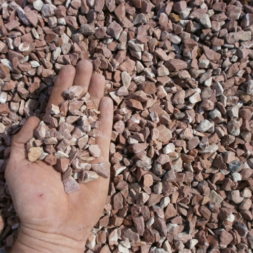 Gravillons pour résines roulés rouges marbré blanc 6/12 (à la Tonne) 