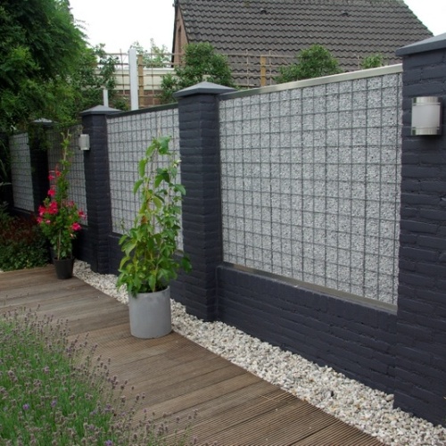 Clôture gabions décorative & aménagement de jardin