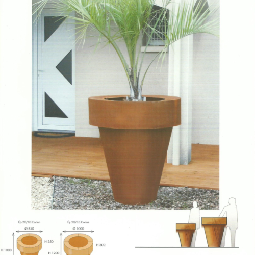 Pot acier Corten Gey couronne