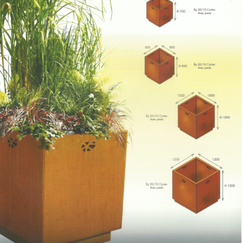 Pot acier Corten Kuby